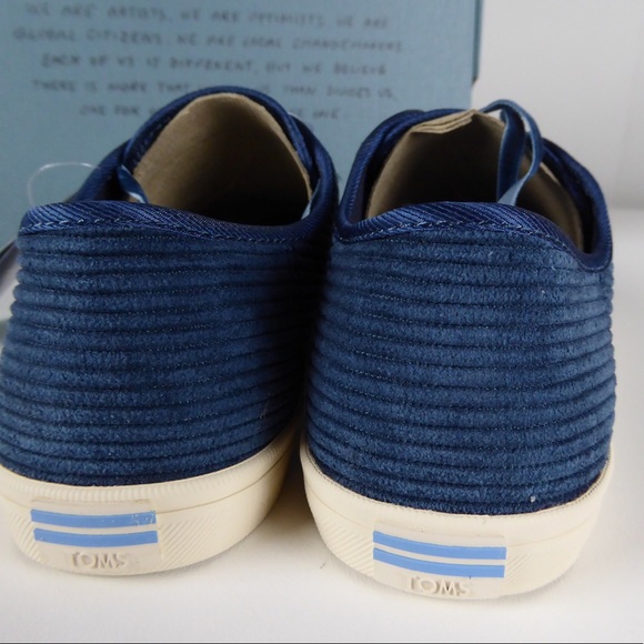 Toms Carmel Corduroy Shoes Atlantic Blue Sneaker - Picture 3 of 8